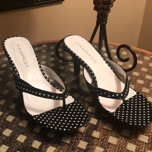 Rampage black polka dot women’s sandals
